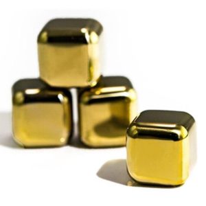 یخ استیل مکعبی 4 عددی طلایی