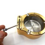 ست زیرسیگاری و فندک کبریتی هانست طلایی کد 05