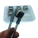 یخ استیل مکعبی مجموعه 6 عددی به همراه انبر