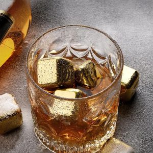 یخ استیل مکعبی 4 عددی طلایی