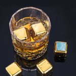 یخ استیل مکعبی 4 عددی طلایی