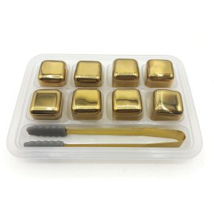 یخ فلزی مکعبی استیل 8 عددی طلایی