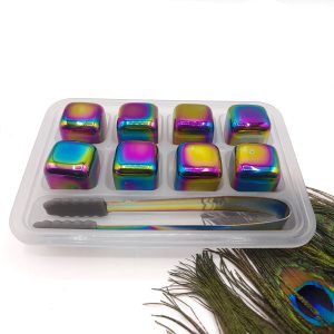 یخ فلزی مکعبی استیل 8 عددی هفت رنگ