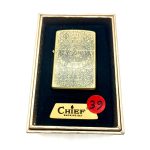 فندک بنزینی چیف طلایی سیاه قلم کد 130013