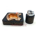 ست فندک و زیرسیگاری مدل مشکی طلایی کد 220027