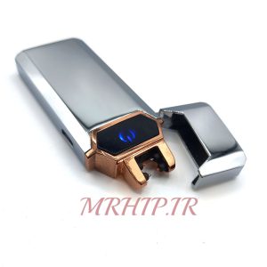 فندک الکتریکی شارژی مدل پلاسما رنگ نقره ای کد 140025