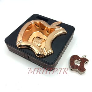 ست فندک و زیرسیگاری مدل اپل طلایی کد 220016