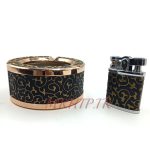 ست فندک و زیرسیگاری مدل مشکی طلایی کد 220019