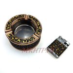 ست فندک و زیرسیگاری مدل مشکی طلایی کد 220019