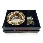 ست فندک و زیرسیگاری مدل مشکی طلایی کد 220019