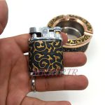 ست فندک و زیرسیگاری مدل مشکی طلایی کد 220019