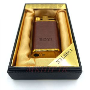 فندک گازی اتمی مدل چرم طرح BOYI طلایی کد120169