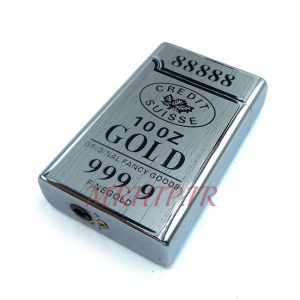 فندک گازی اتمی طرح gold100z نقره ای کدa120237