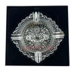 زیرسیگاری مدل زورو نقره ای طرح گل کد 220033