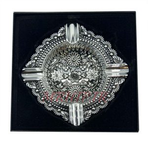 زیرسیگاری مدل زورو نقره ای طرح گل کد 220033