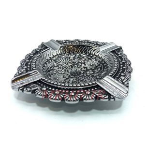 زیرسیگاری مدل زورو نقره ای طرح گل کد 220033