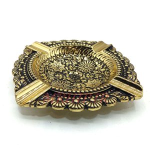زیرسیگاری مدل زورو طلایی طرح گل کد 220034