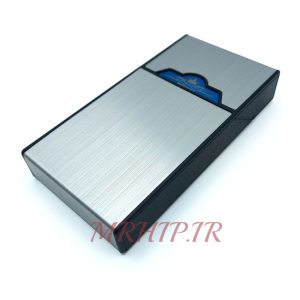 جاسیگاری فندک دار سیگار باریک نقره ای کد210027