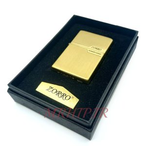 فندک بنزینی زورو رنگ طلایی مات کد 130039