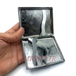 جاسیگاری استیل رنگ آبی طرحدار کد 210046