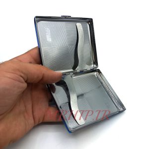 جاسیگاری استیل رنگ آبی طرحدار کد 210048