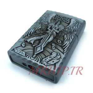 فندک گازی طرح صلیب وبال فرشته نقره ای کدa120212