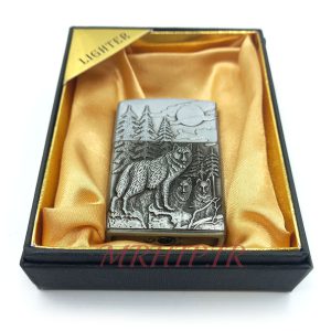 فندک گازی مدل گرگ نقره ای کد 120209