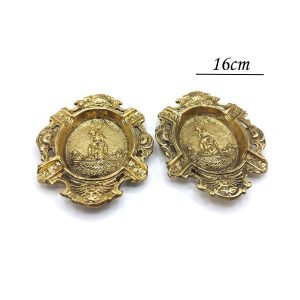 زیرسیگاری برنجی بیضی قطر16 کد 220032