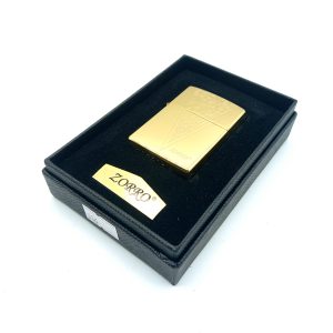 فندک بنزینی زورو مدل اسلیمی رنگ طلایی کد L130052