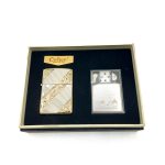 فندک بنزینی و گازی طلایی طرحدار کدL130086