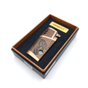 فندک گازی اتمی 2شعله هنسی طرح گرگ کد L120351