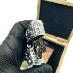 فندک بنزینی چیف نقره ای طرح اسب و اژدها کدL130087