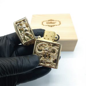 فندک بنزینی چیف طلایی طرح اسب و اژدها کدL130088