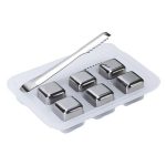 یخ فلزی مکعبی استیل مجموعه 6 عددی با انبر کد k310012