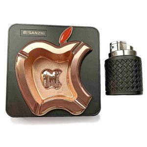 ست فندک و زیرسیگاری مدل اپل مشکی طلایی کد a22002