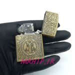 فندک بنزینی زورو طلایی برجسته طرح صلیب کد A130097