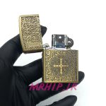فندک بنزینی زورو طلایی برجسته طرح صلیب کد A130097