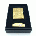 فندک بنزینی زورو برنزی طرح جمجمه و برگ کد d136