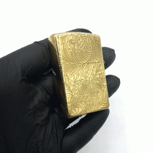 فندک بنزینی زورو برنزی طرح جمجمه و برگ کد d136