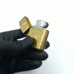 فندک بنزینی زورو برنزی طرح جمجمه و برگ کد d136