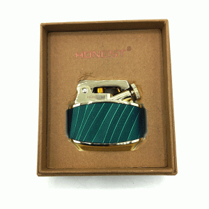 فندک بنزینی هانست سبز آبی مدل مخملی کد d1317