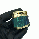 فندک بنزینی هانست سبز آبی مدل مخملی کد d1317
