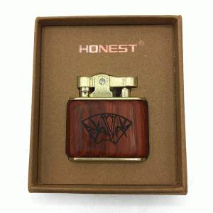 فندک بنزینی هانست چوبی قهوه ای روشن کد d1322