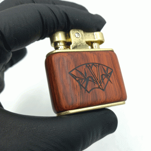 فندک بنزینی هانست چوبی قهوه ای روشن کد d1322