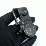 فندک گازی اتمی قطب‌نما و ساعت مشکی کد d1234