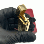 فندک بنزینی دروی طلایی مدل اسلیم بغل زن کد d1325