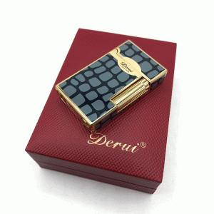 فندک بنزینی دروی طوسی طلایی مدل بغل زن کد d1327