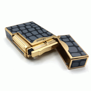 فندک بنزینی دروی طوسی طلایی مدل بغل زن کد d1327