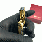 فندک بنزینی دروی طوسی طلایی مدل بغل زن کد d1327