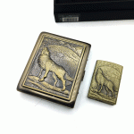 ست جاسیگاری و فندک گازی مدل گرگ